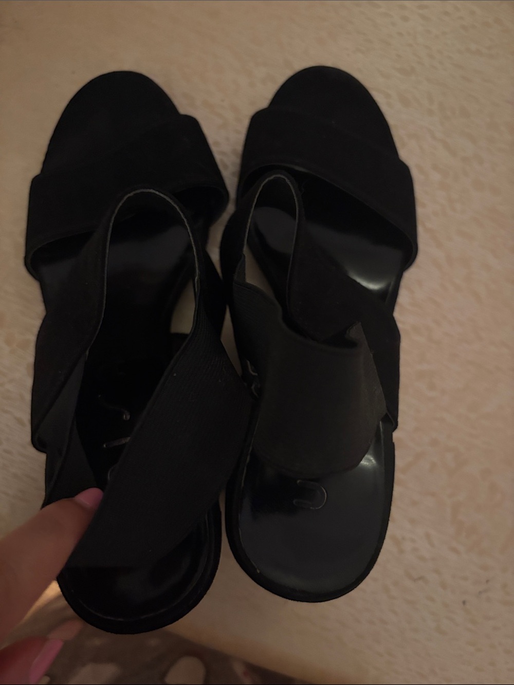 Women’s Black Open-Toe Slingback Sandals